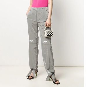 OFF WHITE printed logo tie cuffs trousers - Grey - Brand new with tags